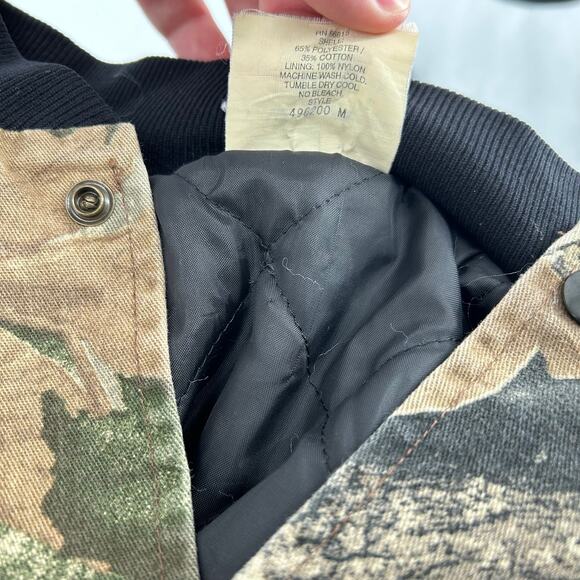 Vintage 80s 90s men's camo camouflage Westark hunting snap button bomber jacket - Picture 6 of 7